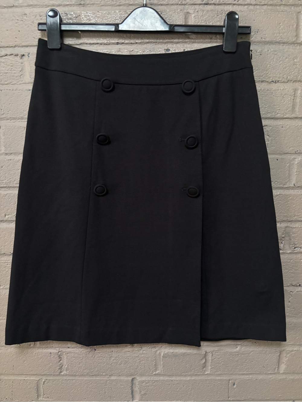 Talbots NWOT Black Double-Breasted A-Line Skirt 8